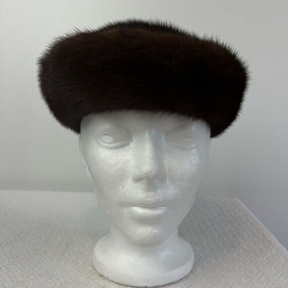 Vintage Handmade Mink Fur Made In Canada Women’s Luxury Hat One Size 50s 60s - Picture 2 of 11